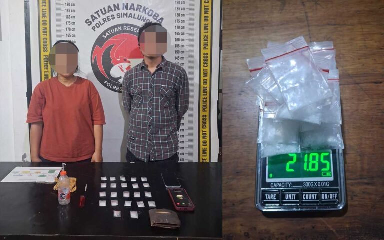Dua Terduga Pengedar Sabu Diringkus Polres Simalungun, Barang Bukti 21,85 Gram Diamankan