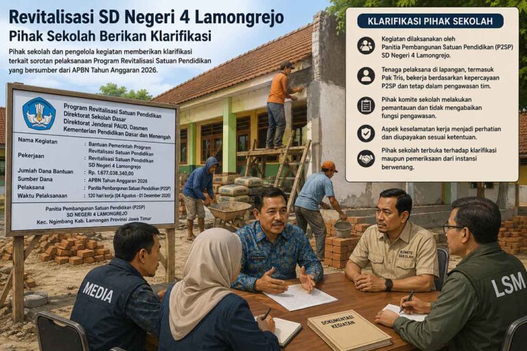 Pihak Sekolah Berikan Klarifikasi Terkait Pelaksanaan Revitalisasi SD Negeri 4 Lamongrejo